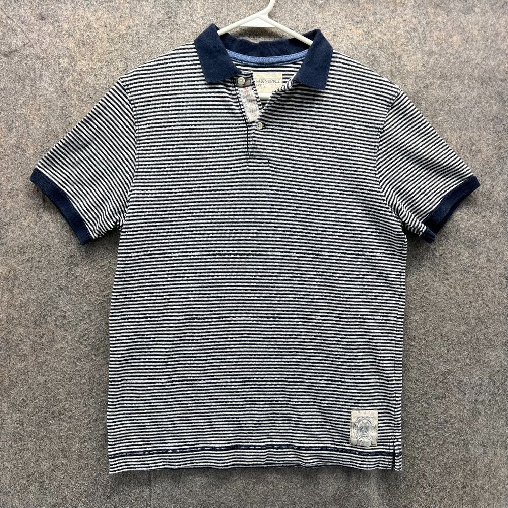 Denim Supply Ralph Lauren Polo Shirt Men Medium Blue  Cotton Stripes Vtg 90s